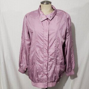 Neyelle Lilac Snap Closure Nylon Lined Lightweight Windbreaker Jacket M